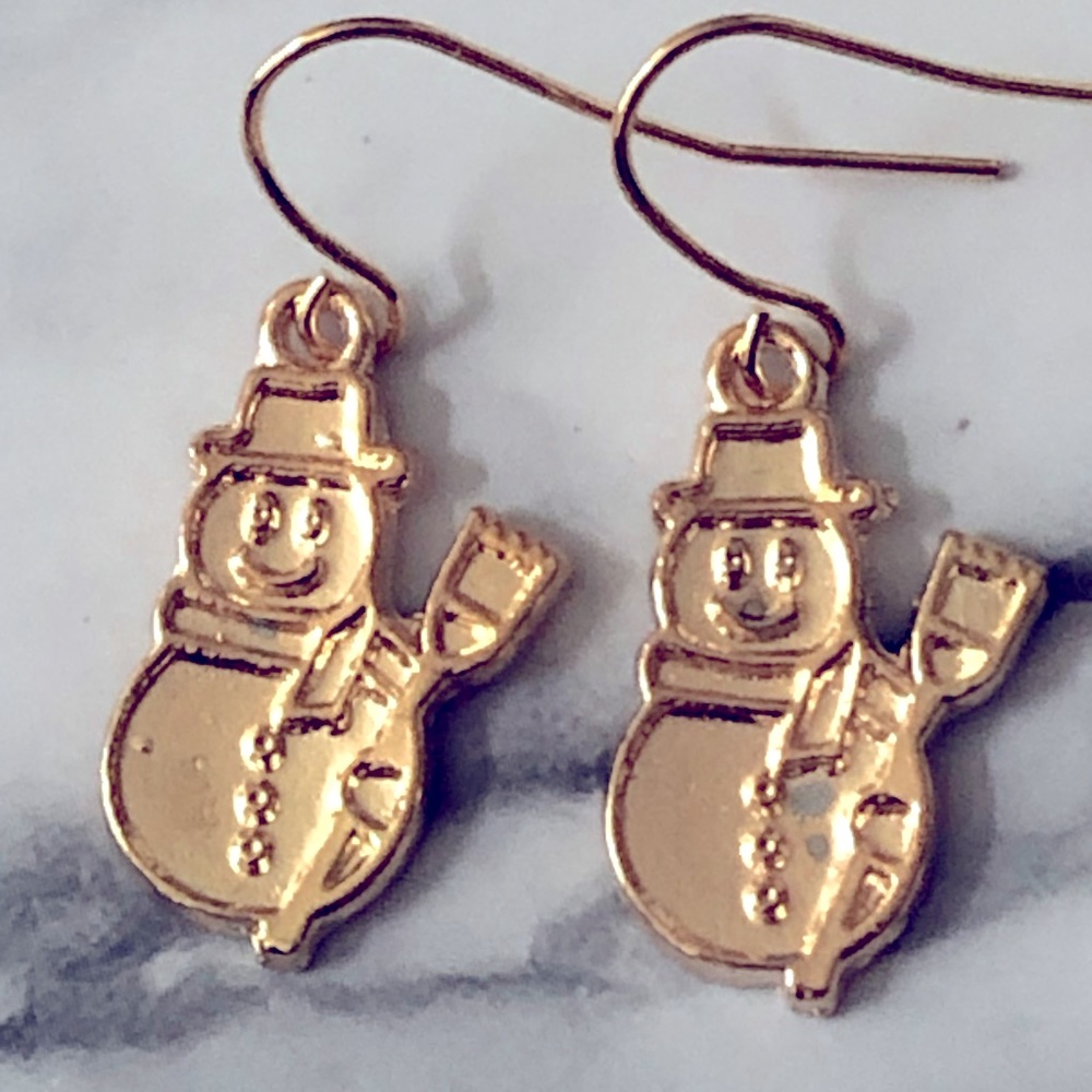 New Small Snowman Winter Holiday Christmas Cute Fun New Hand Crafted Earrings